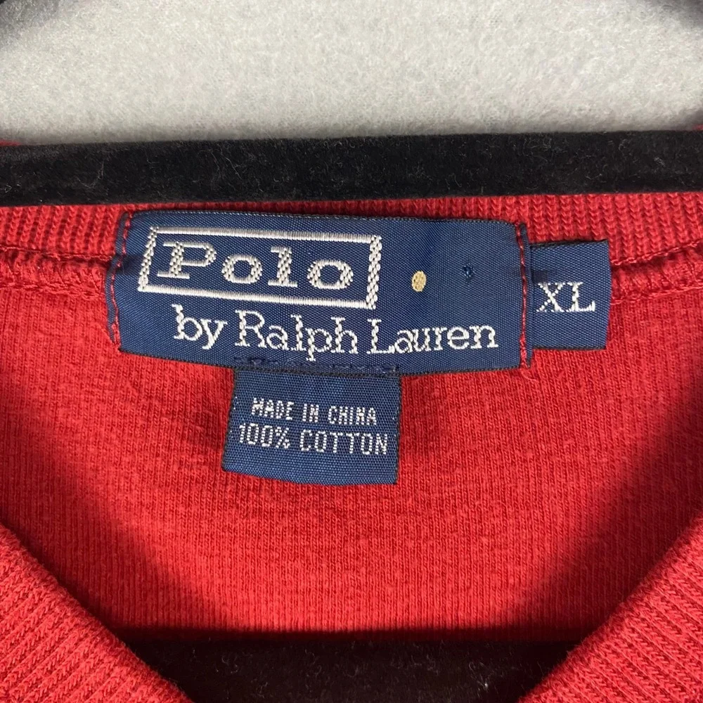 Polo Ralph Lauren‎ Mens V Neck Long Sleeve Sweater Red Cotton XL